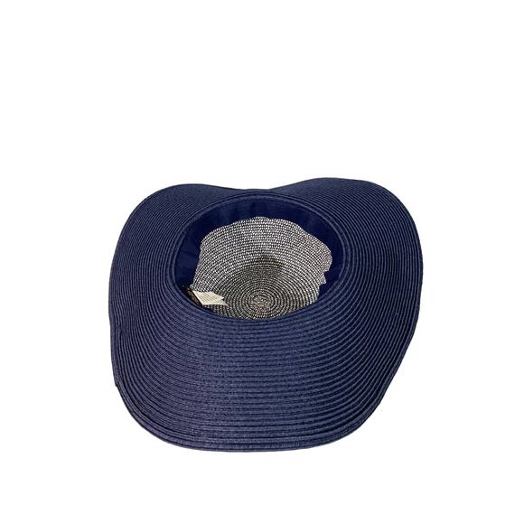 L'Atelier Du Sac Blue Two-Toned Paper Straw Stylish Sun Hat Women - Picture 5 of 7